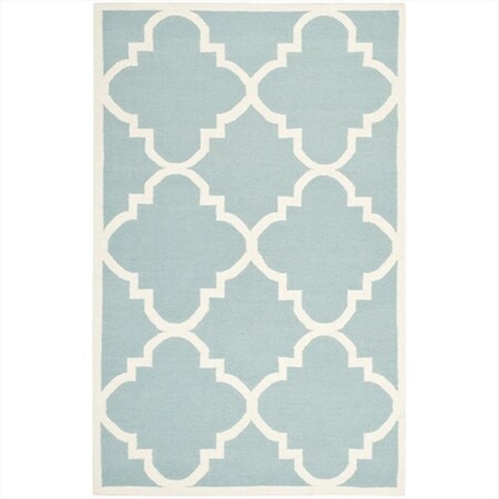 Safavieh 4 x 6 ft. Rectangle- Contemporary Dhurries Light Blue And Ivory Flatweave Rug DHU633C-4